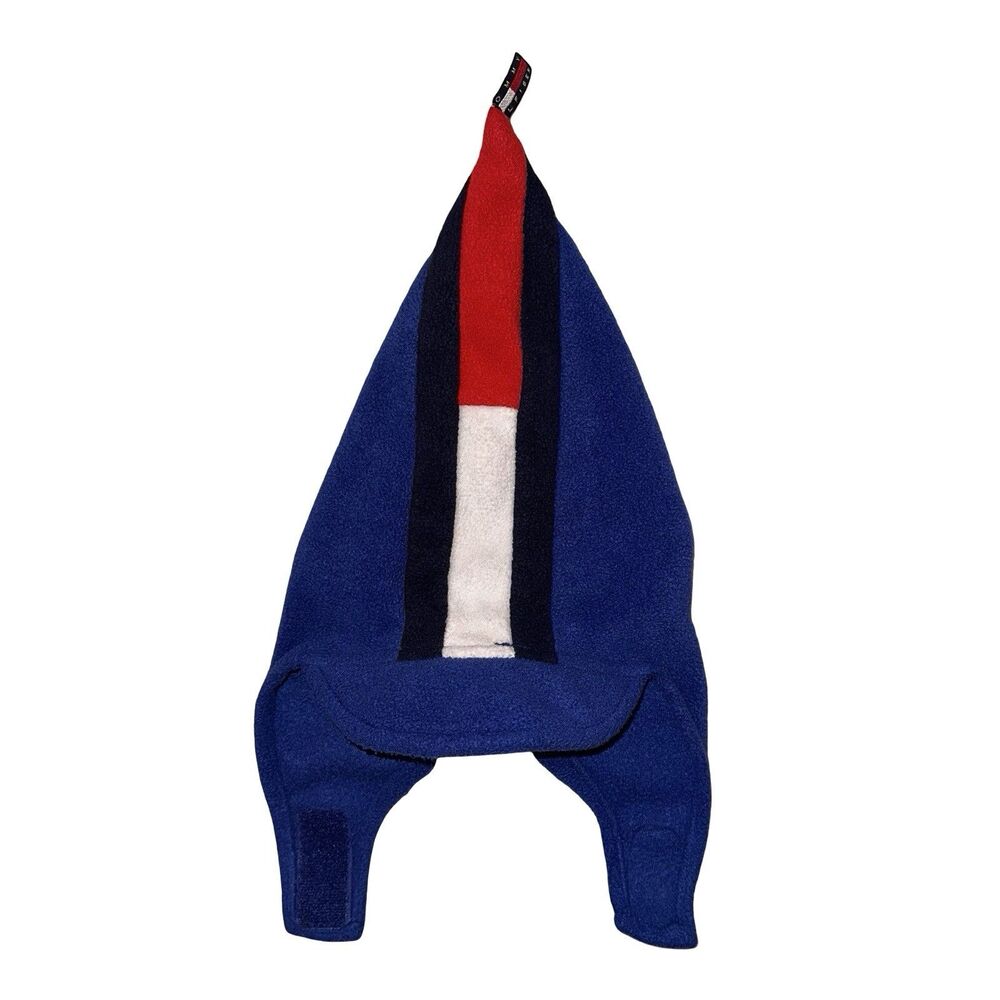 Tommy Hilfiger Vintage 90s Y2K Long Stocking Fleece Baby Beanie Hat Size L/XL